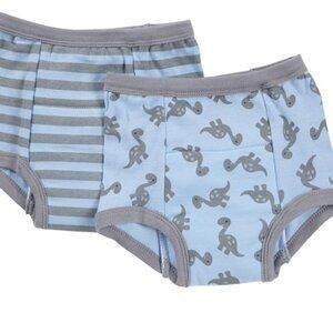 i play. Boys' Green Sprouts by Training Underwear, 2 Pack, Gray Dino (2pk), 4T